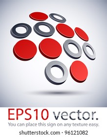 Vector illustration of 3D abstract cross business symbol.
