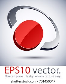 Icono abstracto 3D de la ilustración vectorial. 