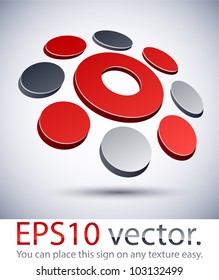 Vector illustration of 3D abstract "O" business symbol.