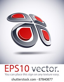Vector illustration of 3D abstract petals business symbol.