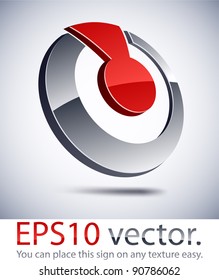 Vector illustration of 3D abstract shuttlecock business symbol.