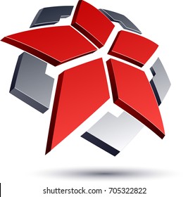 Vector illustration of 3D abstract star sign.