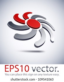 Vector illustration of 3D abstract sun business icon.