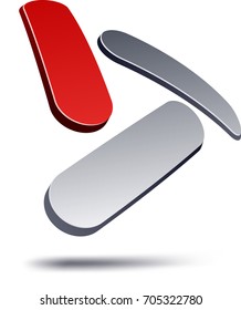 Vector illustration of 3D abstract triangle icon.