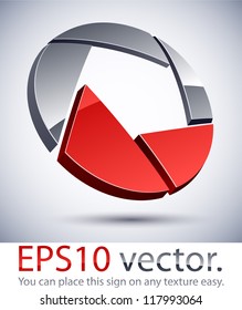 Vector illustration of 3D abstract vignetter business sign.