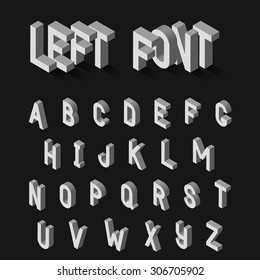 Vector Illustration of 3D Alphabet for Design, Website, Background, Banner. White Isolated Letters. Element Template for Your phrase, text, adverts. 