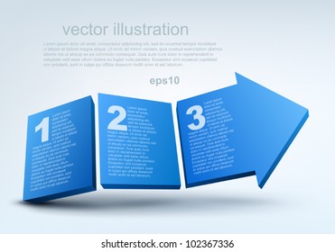 Vector illustration of 3d arrow