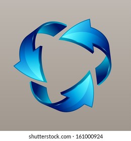 Vector illustration of 3d arrow