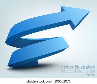 Vector illustration of 3d arrow, logo design