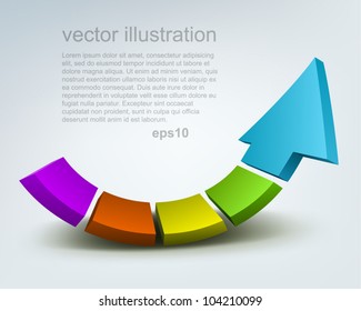 Vector illustration of 3d arrow, logo design