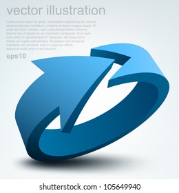 Vector Illustration Of 3d Arrow, Logo Design