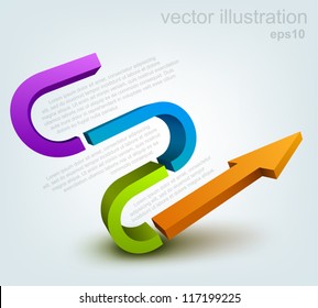 Vector illustration of 3d arrow, logo design