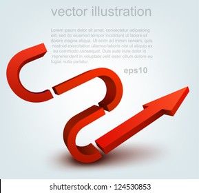 Vector illustration of 3d arrow, logo design