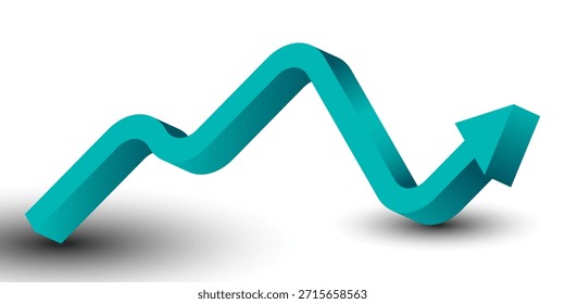 Vector illustration of 3d arrow, logo design