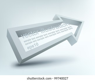 Vector Illustration Of 3d Arrow, Logo Design