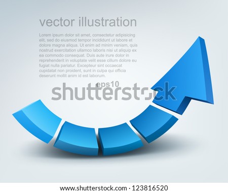 Vector illustration of 3d arrow, logo design