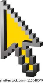 Vector illustration of 3D Arrow pointer.