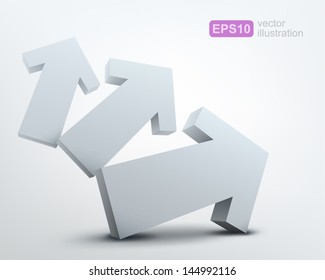 Vector illustration of 3d arrows