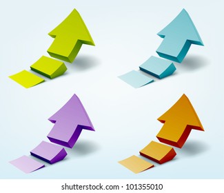 Vector illustration of 3d arrows, logo design