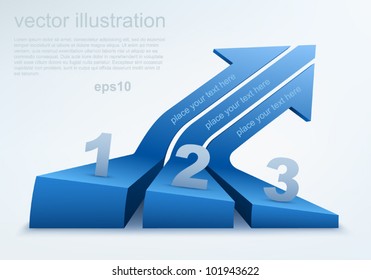 Vector illustration of 3d arrows, logo design