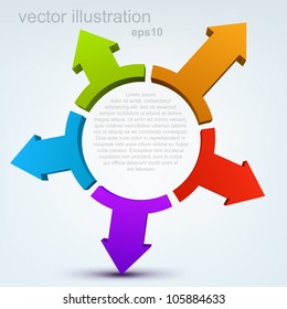 Vector illustration of 3d arrows, logo design
