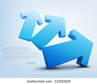 Vector illustration of 3d arrows, logo design