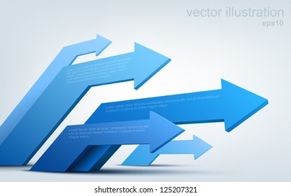 Vector illustration of 3d arrows, logo design