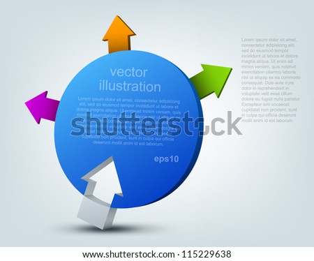 Vector illustration of 3d arrows, logo design