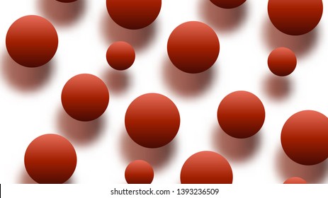 Vector illustration of 3d ball. Minimal red design. Decorations for business presentations