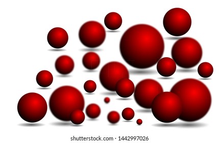 Vector illustration of 3d ball. Minimal red design. Decorations for business presentations