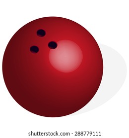 Vector illustration 3D ball on bowling on white background.