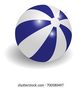 Vector illustration of 3d  beach ball on a transparent background
