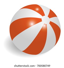 Vector illustration of 3d  beach ball  on a transparent background