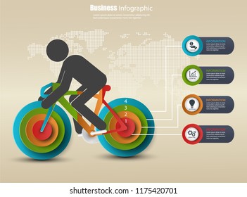 Vector illustration of 3D bicycle infographic design templates.