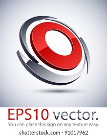 Vector illustration of 3D blade abstract business symbol.