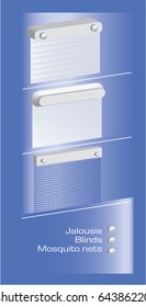 Vector illustration 3d: blinds, mosquito nets, eps 10