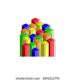 Vector illustration of 3d box art