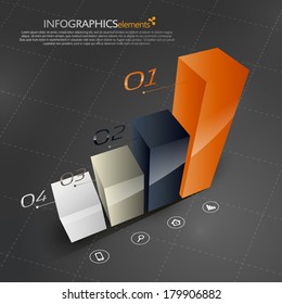 Vector illustration 3D business chart.