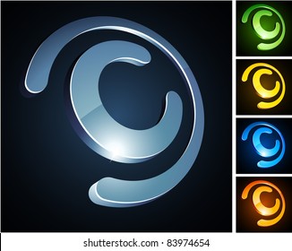 Ilustración vectorial de los símbolos 3d C.