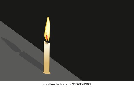 ilustración vectorial de la quema de velas 3d en la oscuridad.