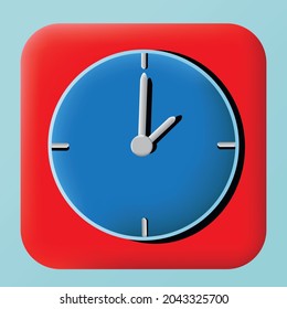 Vector illustration of 3D clock icon