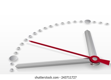 Vector illustration of 3d clock, time for change, steel arrows, motivation for action, design for business 