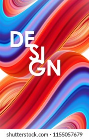 Vector illustration: 3D Colorful abstract twisted fluide background. Trendy poster liquid design