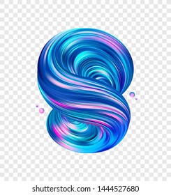 Vector illustration: 3D Colorful abstract twisted fluide shape. Modern liquid design