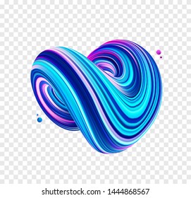 Vector illustration: 3D Colorful abstract twisted fluide shape. Neon Trendy liquid design