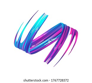 Ilustración del vector: Aceite de pincel colorido o pintura acrílica. Forma líquida ondulada. 