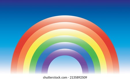 vector illustration of a 3d colorful rainbow