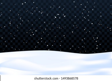 Vector illustration in 3D concept. Snowy gradient landscape. Winter decoration. Snow overlay. Website template. Minimalist wallpapers
