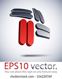 Vektorgrafik des abstrakten 3D-Symbols.
