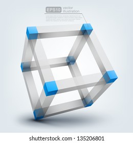 Vector illustration of 3d cube